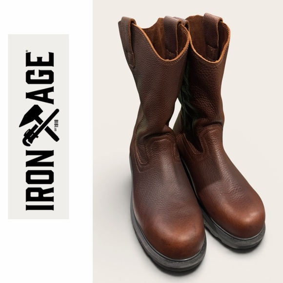 Iron Age Other - Iron Age Hauler Men's Brown 11" Wellington Work Boot Brown IA0194 Men Size 9